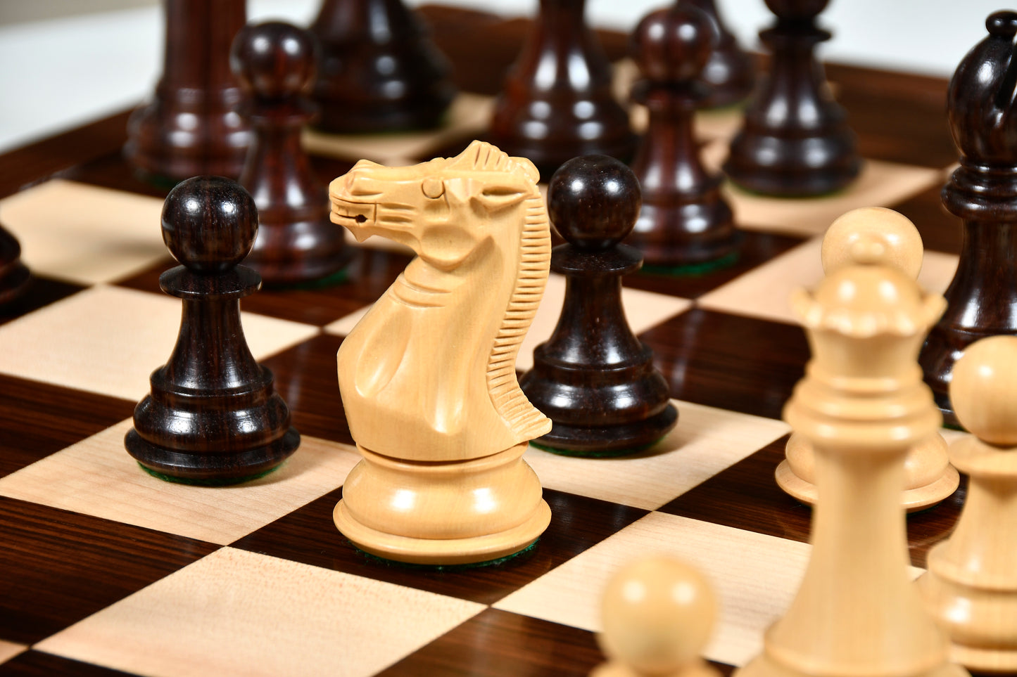 The Honour of Staunton (HOS) Series Weighted Chess Pieces in Rose wood & Box Wood - 4.0" King