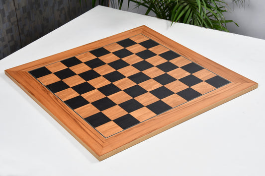 Combo The 1950s Soviet (Russian) Latvian Reproduced Chess Pieces in Ebonized Boxwood / Antiqued Boxwood - 4.1" King with Chess Board