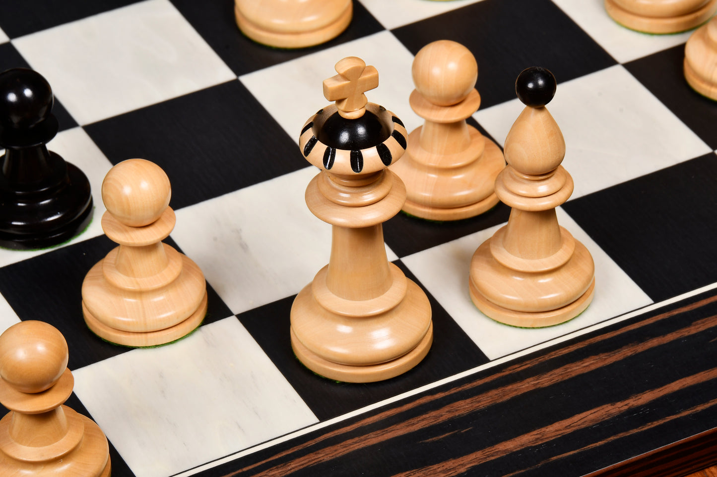 The 1935 Warsaw Capablanca Simultaneous Chess Set Reproduction in Ebony and Boxwood - 3.8" King