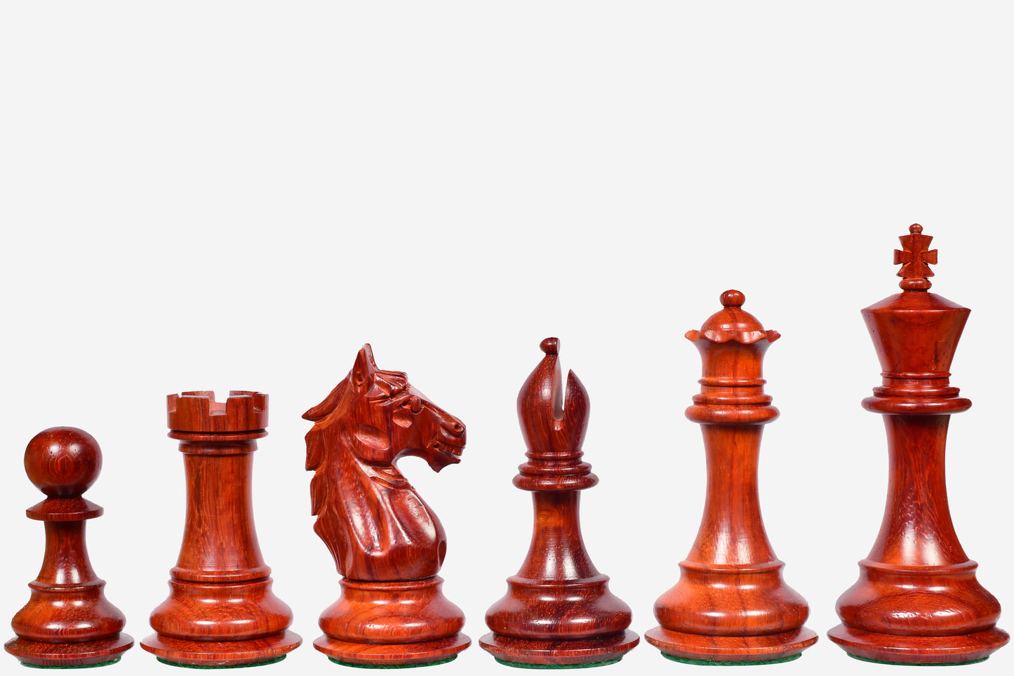 Alban Series Wooden Chess Pieces in Bud Rose Wood & Box Wood - 4.0" King