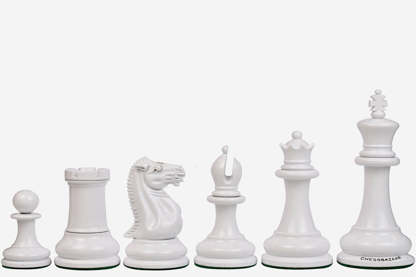 Reproduced 1849 Original Staunton Pattern Chess Pieces in Lacquer Finished Painted Crimson & Ivory White - 4.5" King