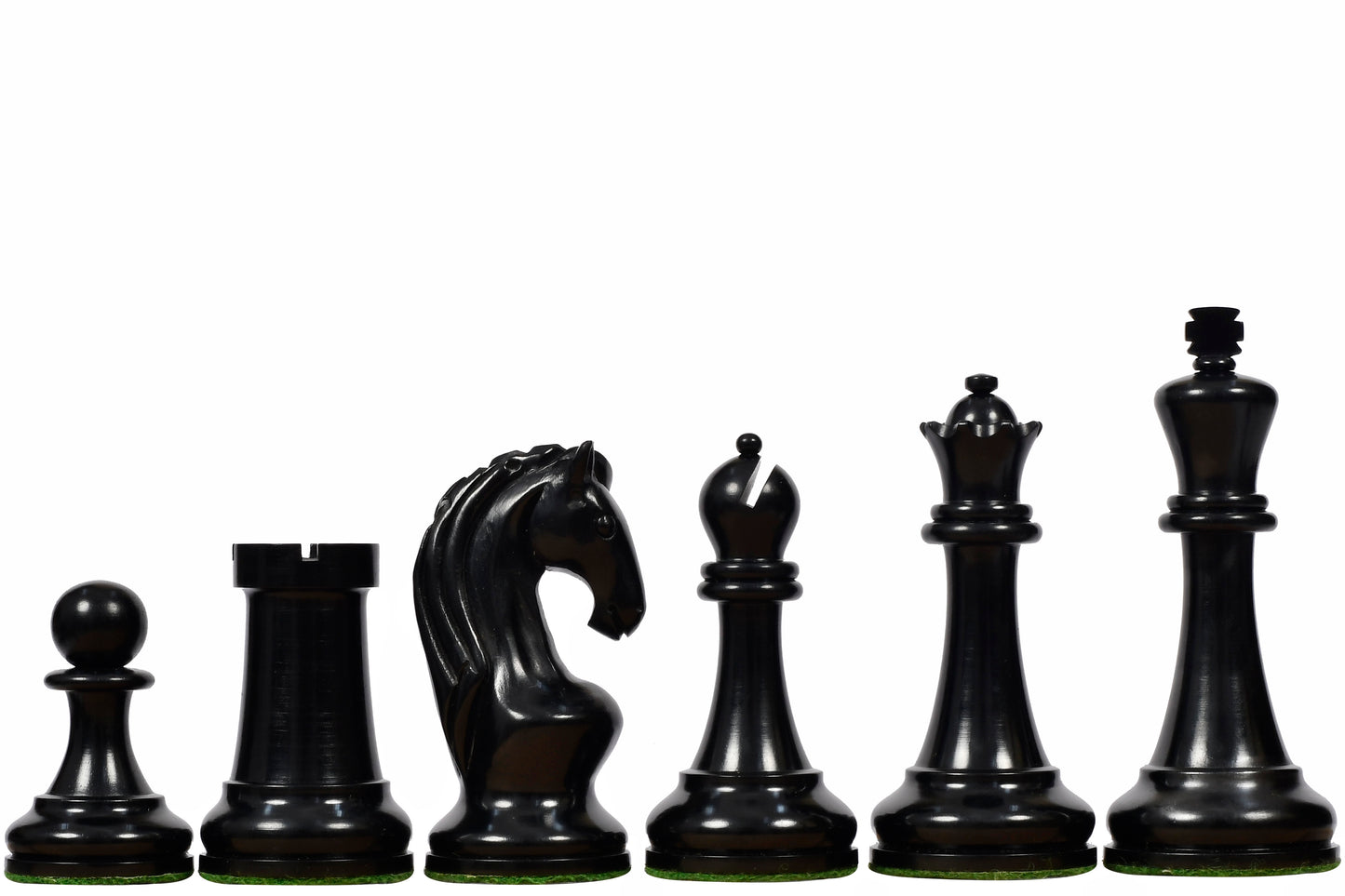 Reproduced 1963-1966 Piatigorsky Cup Chess Pieces in Ebony & Antiqued Boxwood - 4.2" King