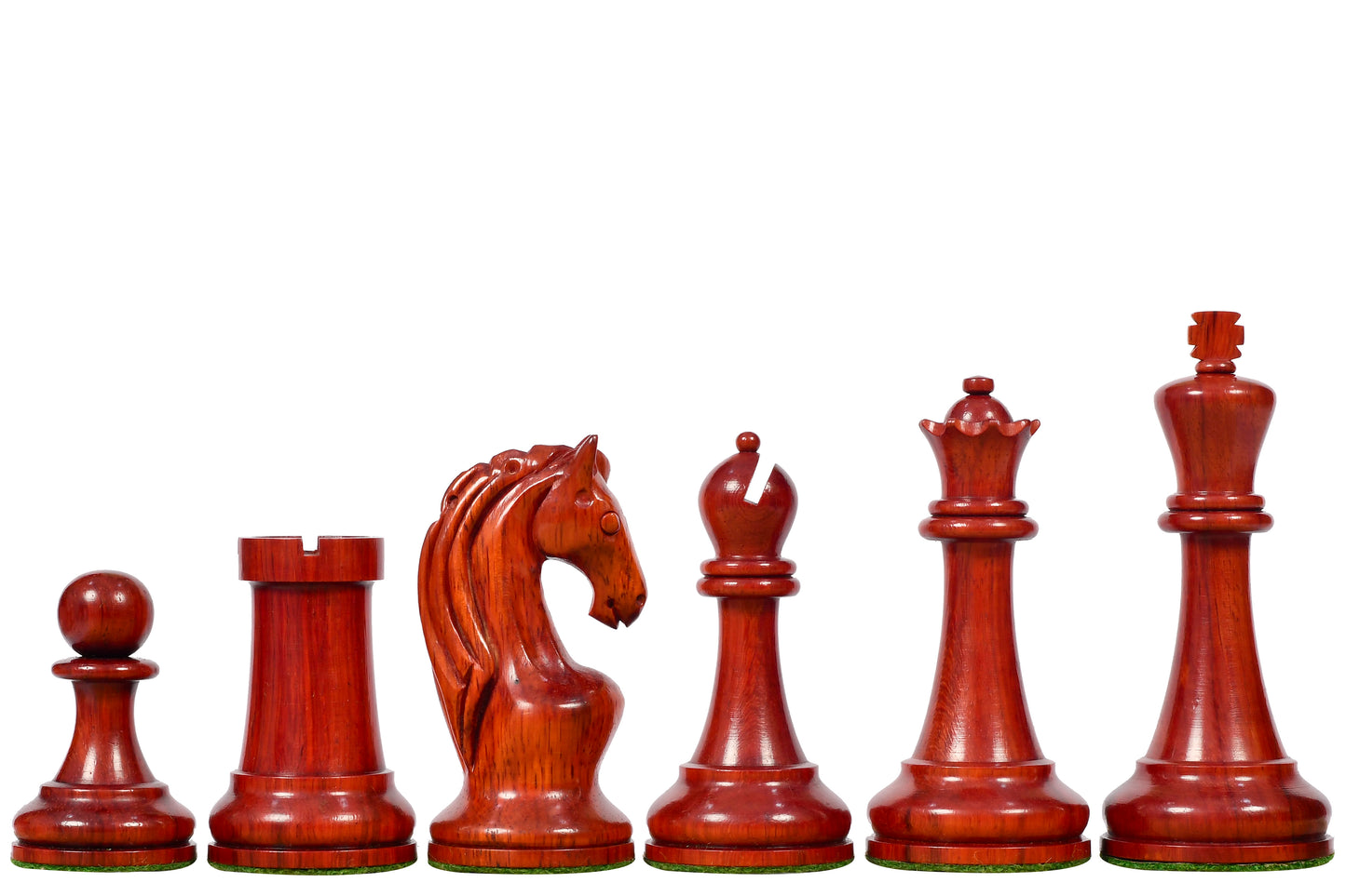 Reproduced 1963-1966 Piatigorsky Cup Chess Pieces in Bud Rose / Box Wood - 4.2" King