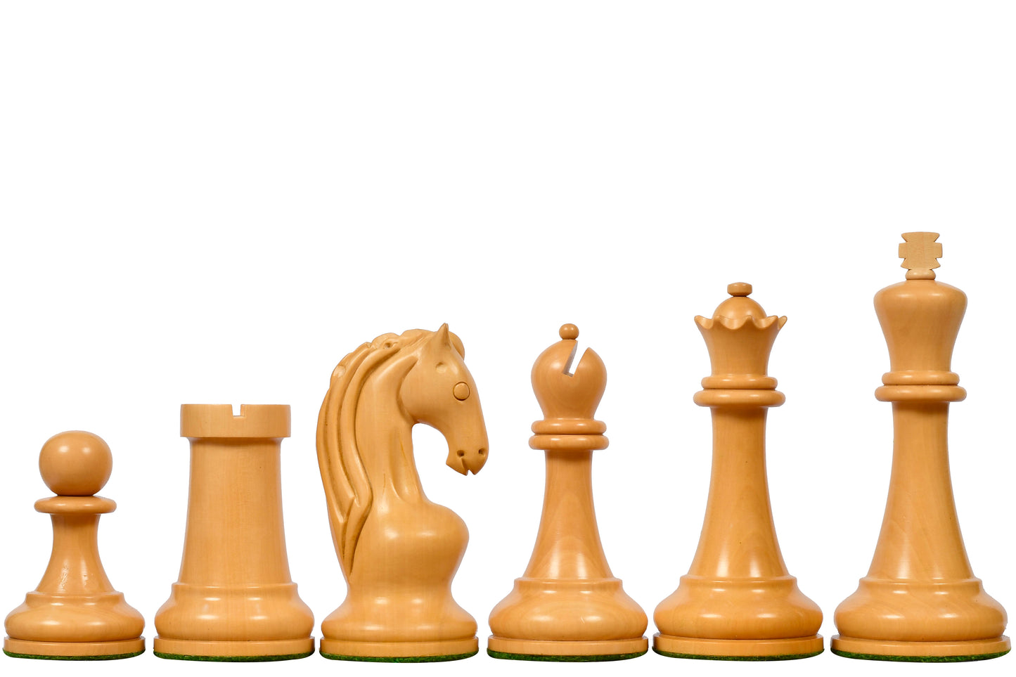 Reproduced 1963-1966 Piatigorsky Cup Chess Pieces in Bud Rose / Box Wood - 4.2" King