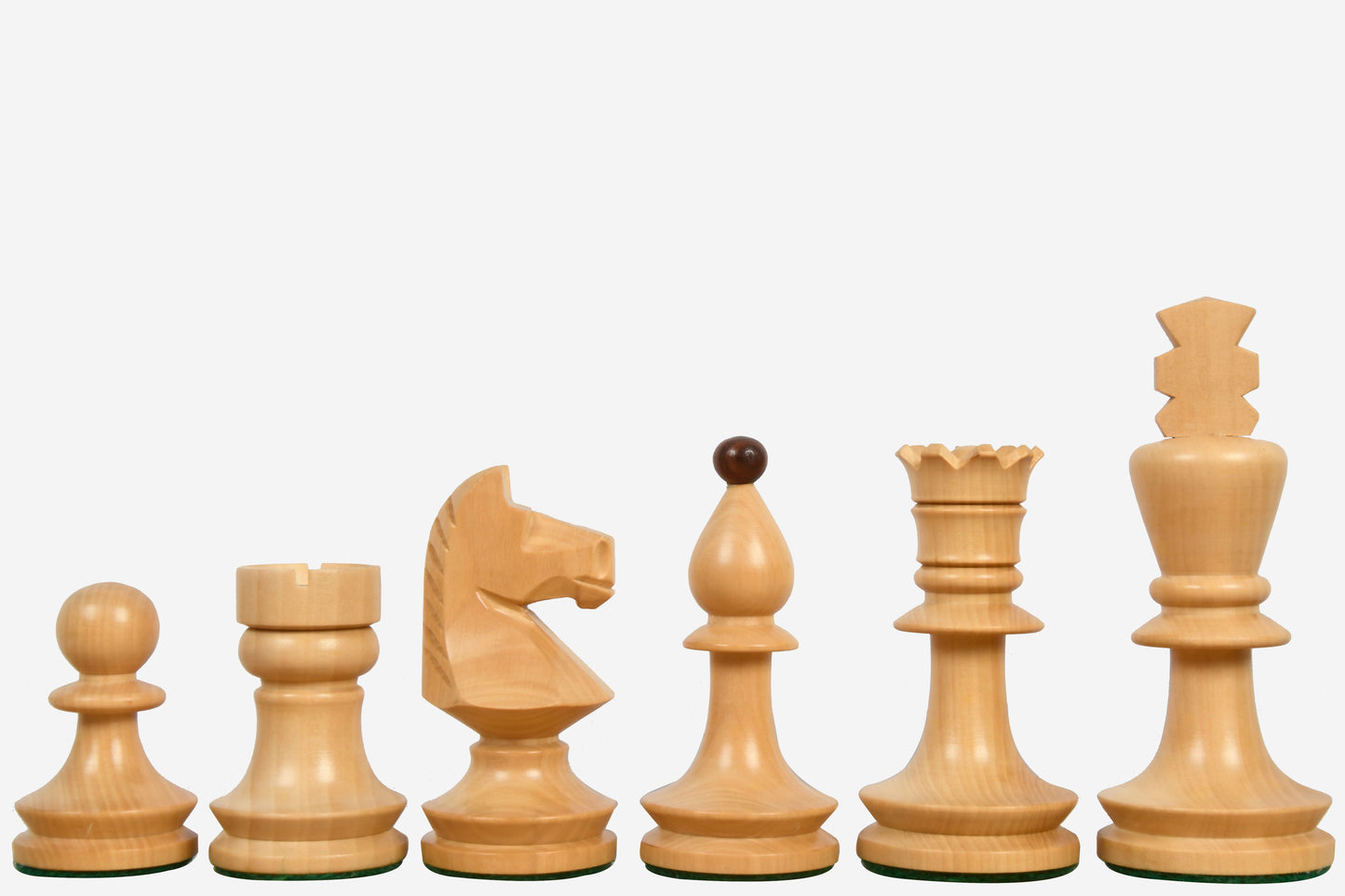 Reproduced Romanian-Hungarian National Tournament Weighted Chess Pieces in Indian Rosewood & Natural Boxwood - 3.8" King