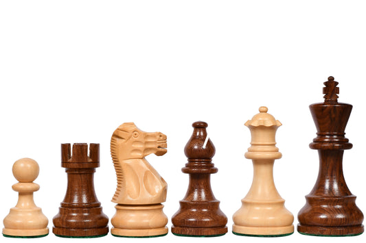 The Smokey Staunton Series Chess Pieces in Sheesham & Boxwood - 3.8" King