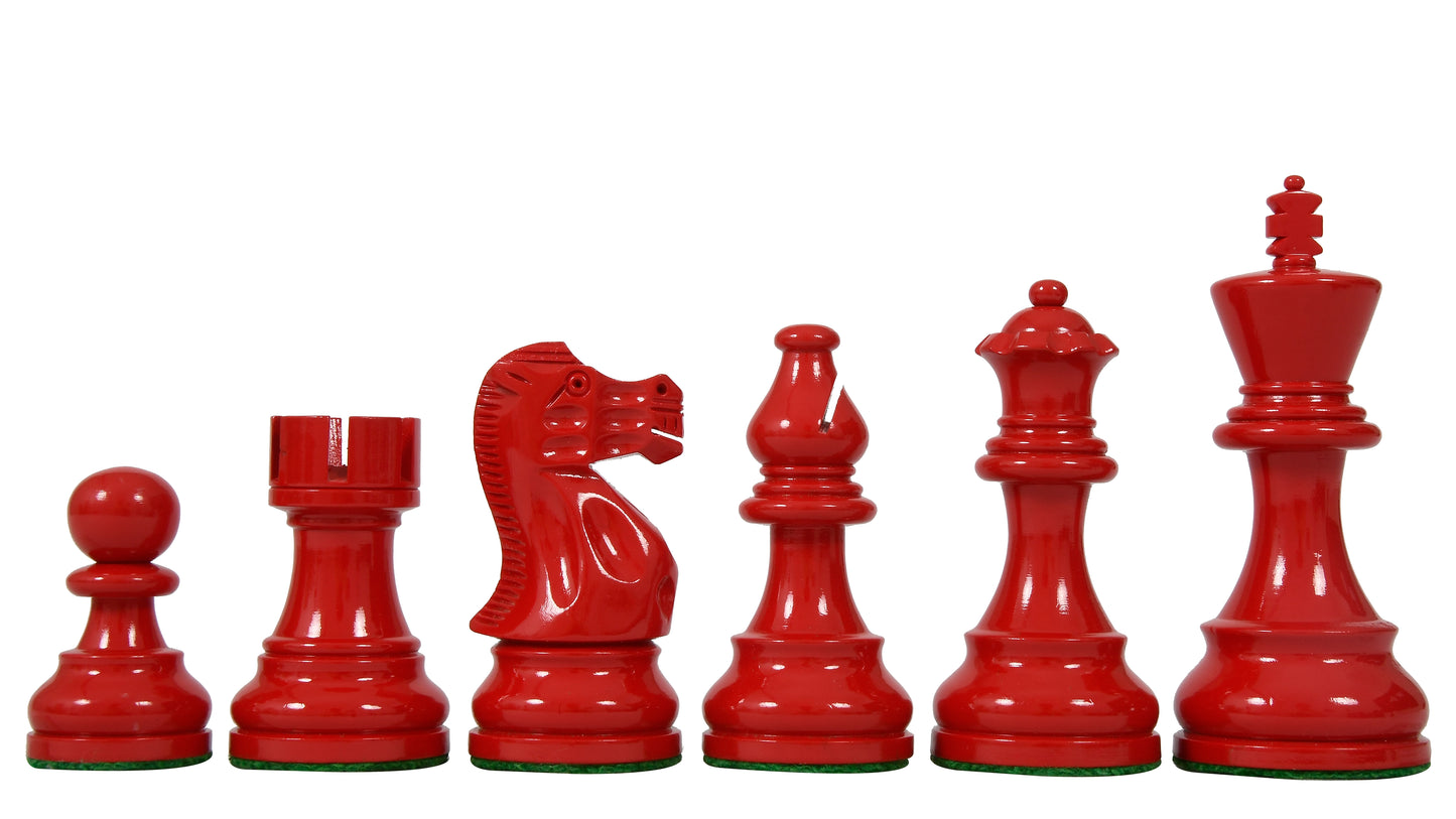 The Smokey Staunton Series Chess Pieces in Painted Box Wood - 3.8" King