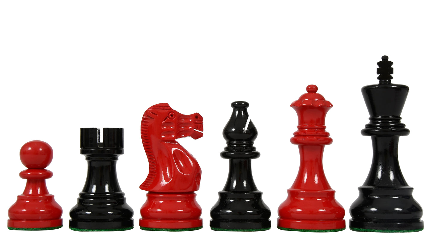 The Smokey Staunton Series Chess Pieces in Painted Box Wood - 3.8" King
