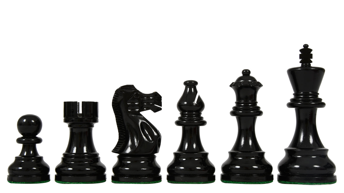 The Smokey Staunton Series Chess Pieces in Painted Box Wood - 3.8" King