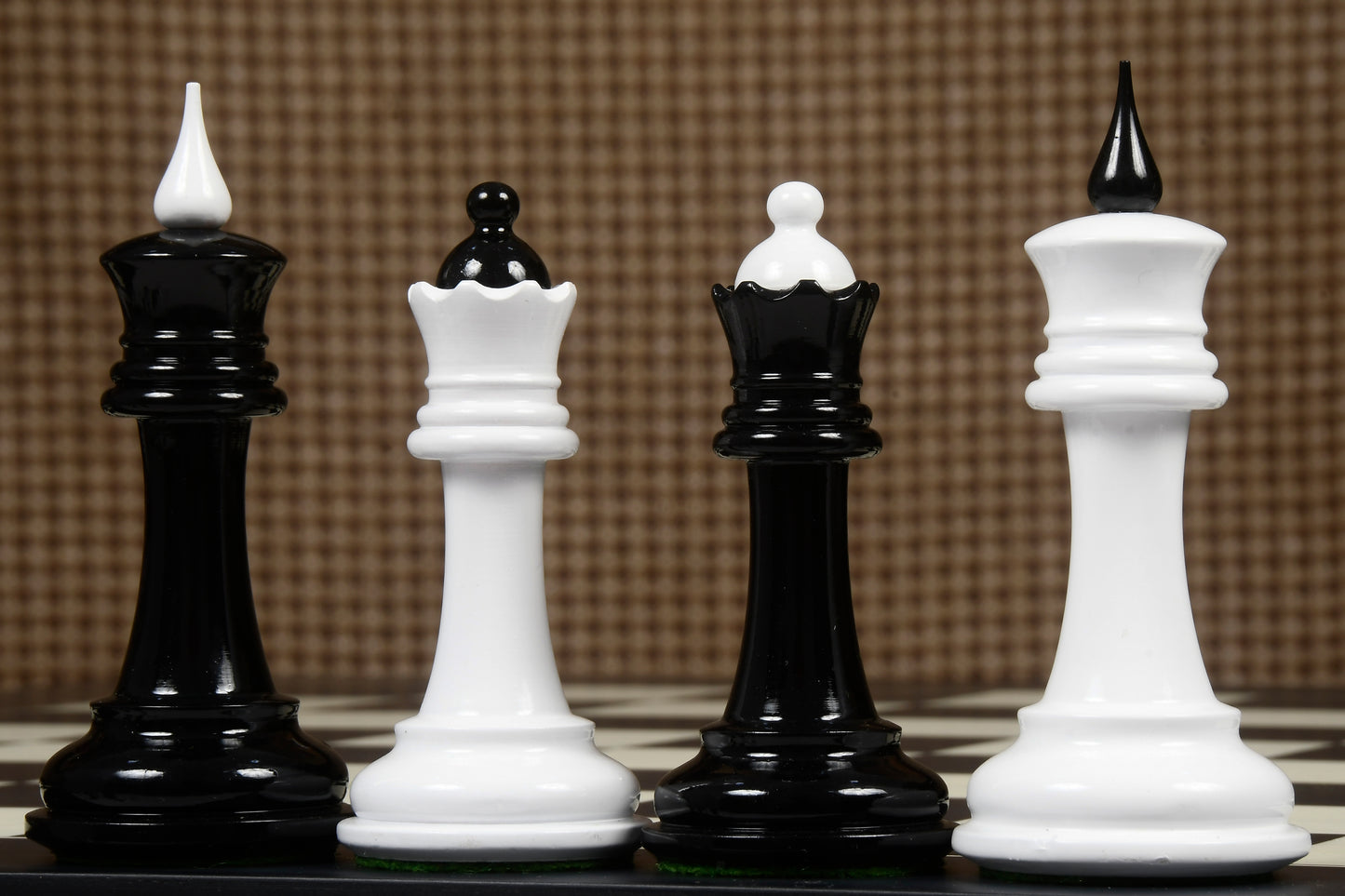 Reproduced 1940 Soviet Club Chess Set in Ebony & Ivory White - 4.0" King