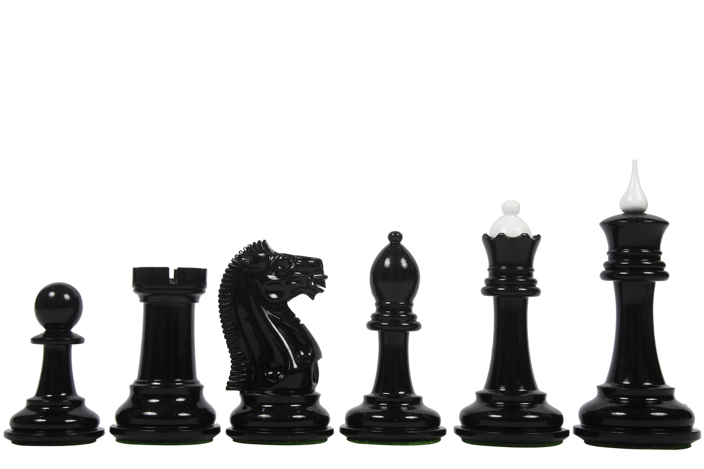 Reproduced 1940 Soviet Club Chess Set in Ebony & Ivory White - 4.0" King