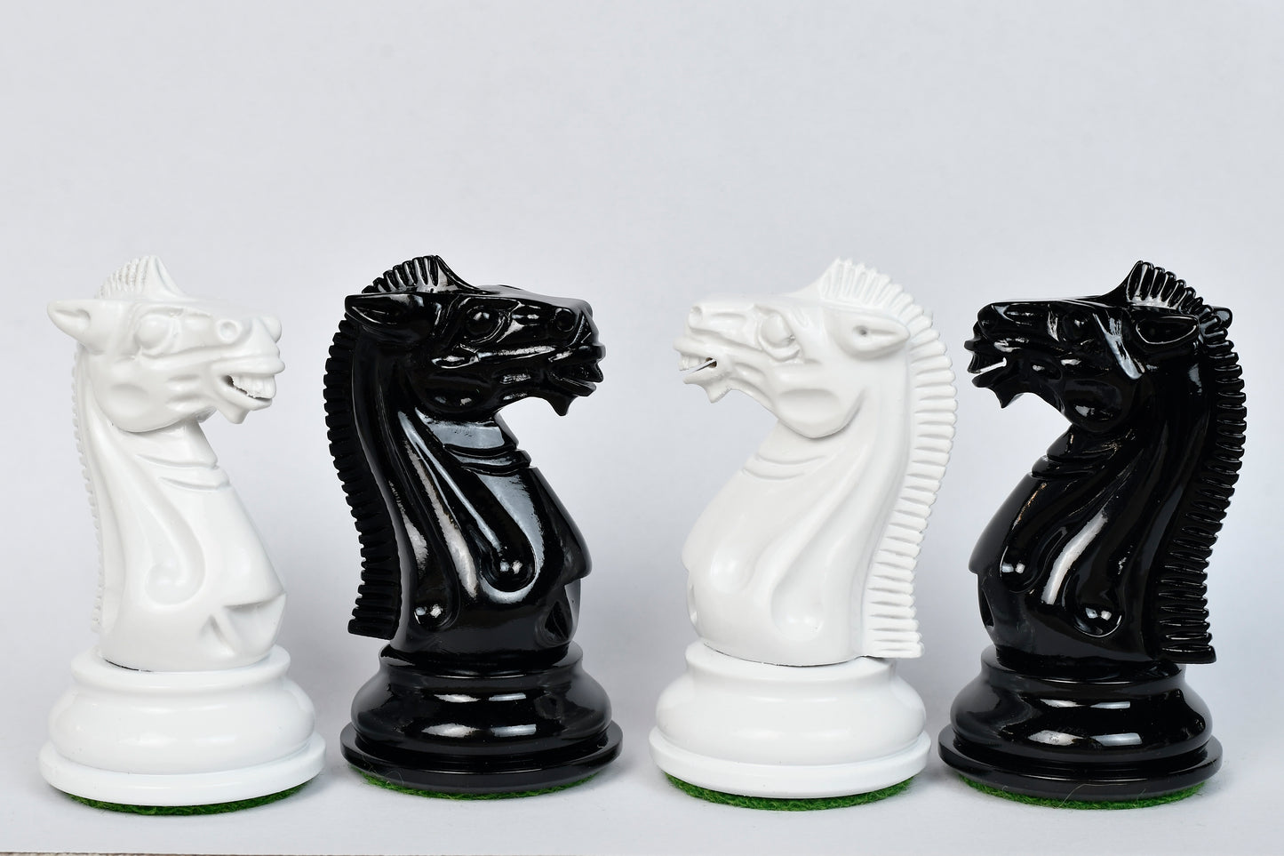 Reproduced 1940 Soviet Club Chess Set in Ebony & Ivory White - 4.0" King
