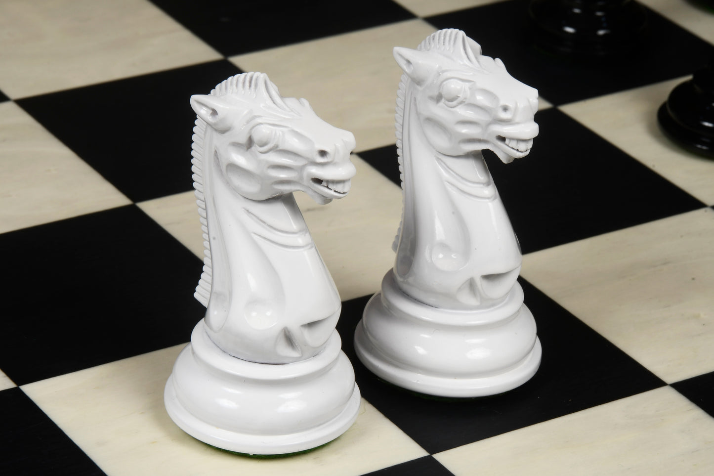 Reproduced 1940 Soviet Club Chess Set in Ebony & Ivory White - 4.0" King