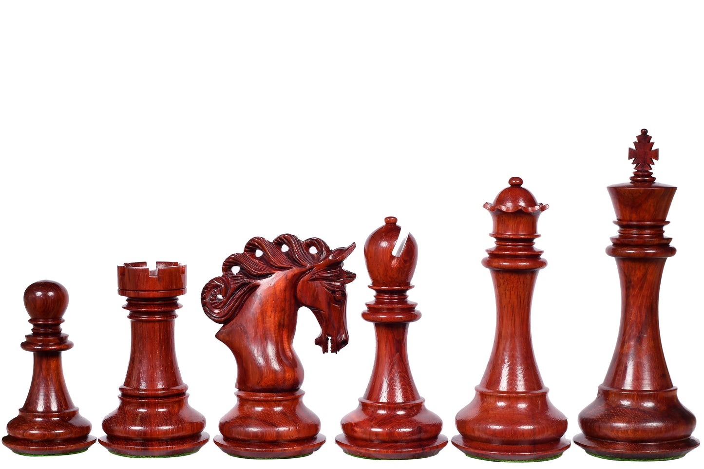The Pegasus Series Artisan Staunton Chess Pieces ver 2.0 in Bud Rosewood and Boxwood - 4.6" King
