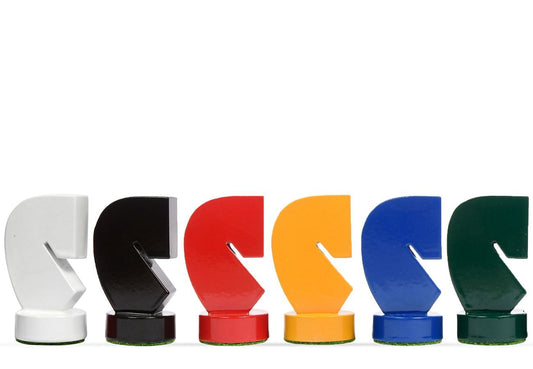 Berliner Series Modern Minimalist Chess Pieces in Painted Box Wood - 3.7" King