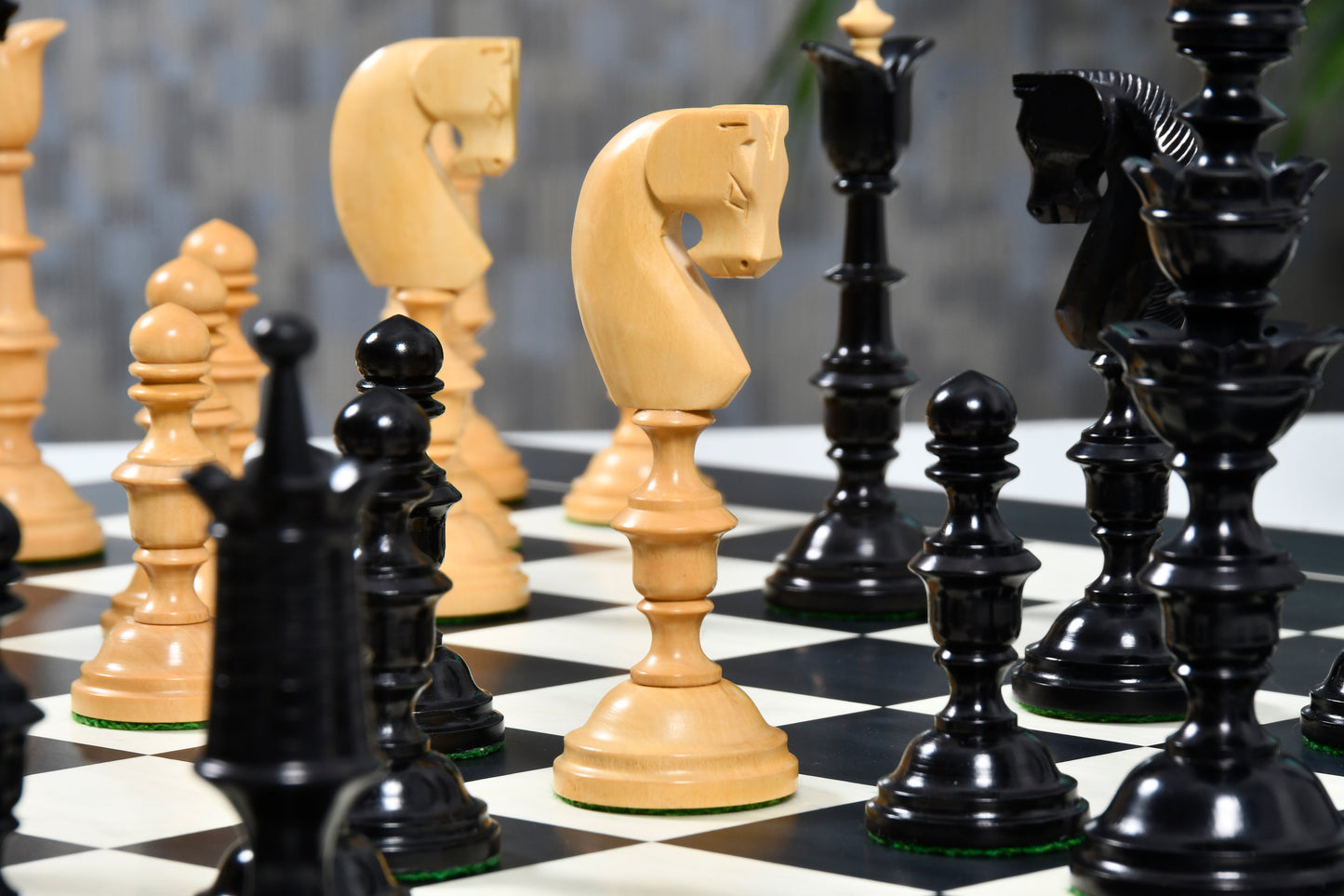 Reproduced Antique Series Wooden Chess Pieces in Ebony & Box Wood - 6.0" King