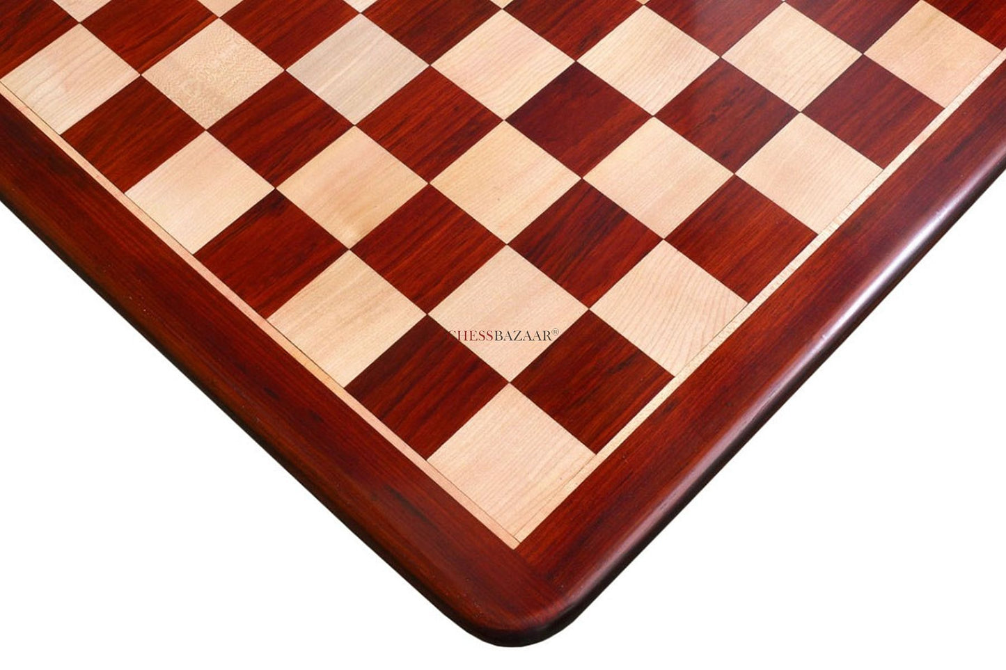 Solid Wooden Chess Board Blood Red Bud Rose Wood (Padauk) 23" - 60 mm