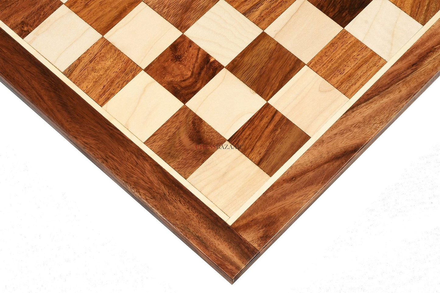 Solid Wood Chess Board in Sheesham & Box Wood - 14.5" - 37mm