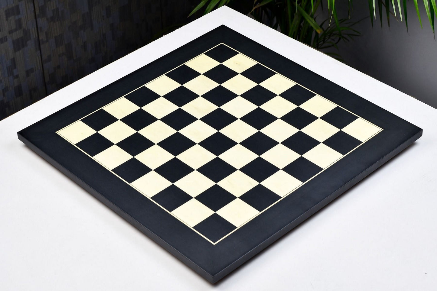 Wooden Deluxe Black Anigre Maple Matte Finish Chess Board 24" - 60 mm