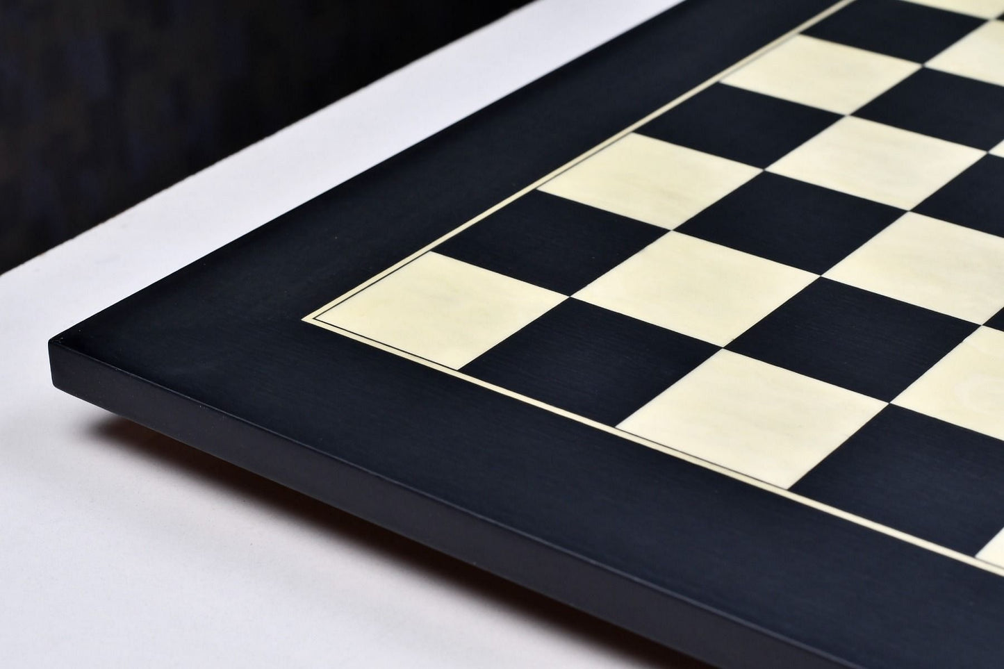 Wooden Deluxe Black Anigre Maple Matte Finish Chess Board 24" - 60 mm
