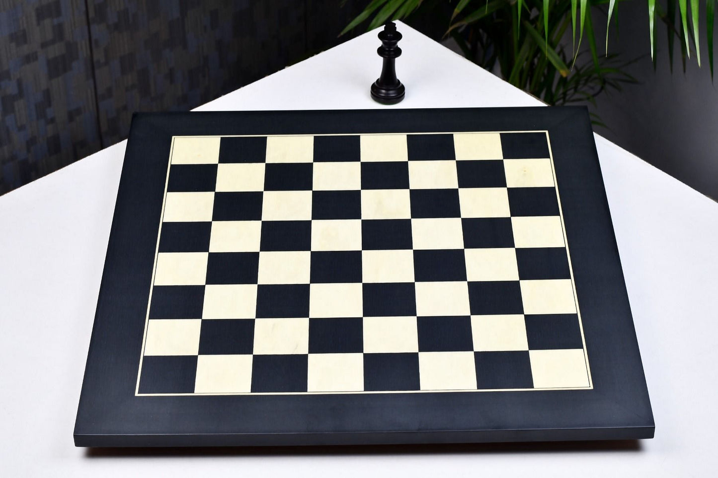 Wooden Deluxe Black Anigre Maple Matte Finish Chess Board 24" - 60 mm
