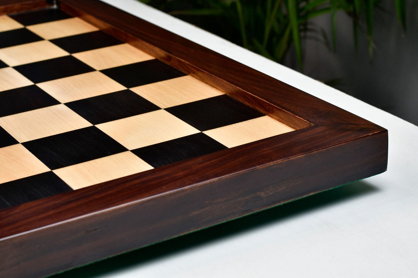Wooden Chess Board in Ebony & Maple with Sheesham Wood Frame 21.8" - 60 mm