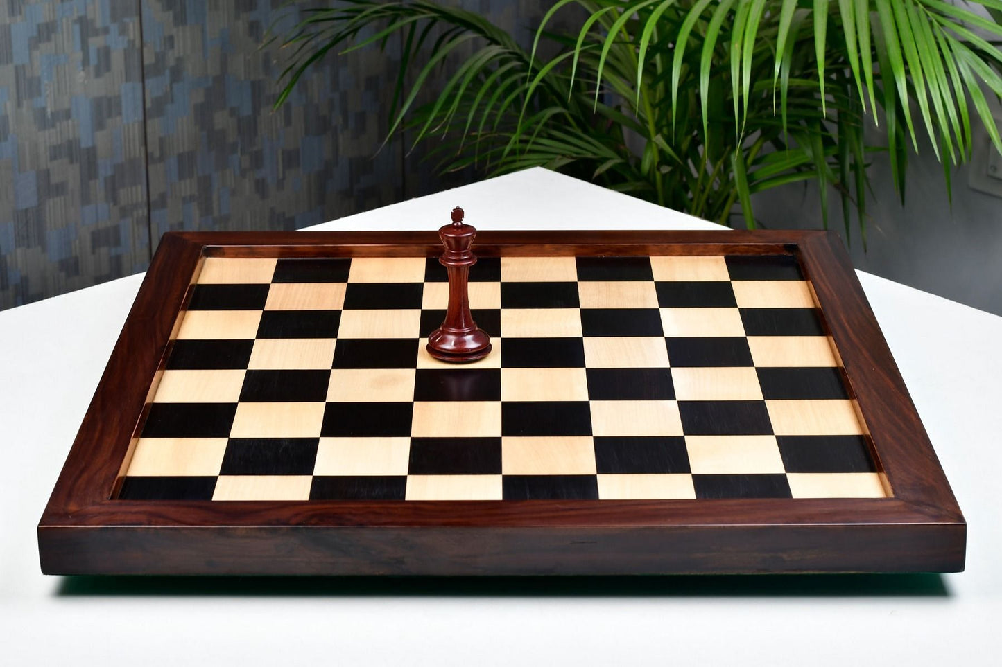 Wooden Chess Board in Ebony & Maple with Sheesham Wood Frame 21.8" - 60 mm