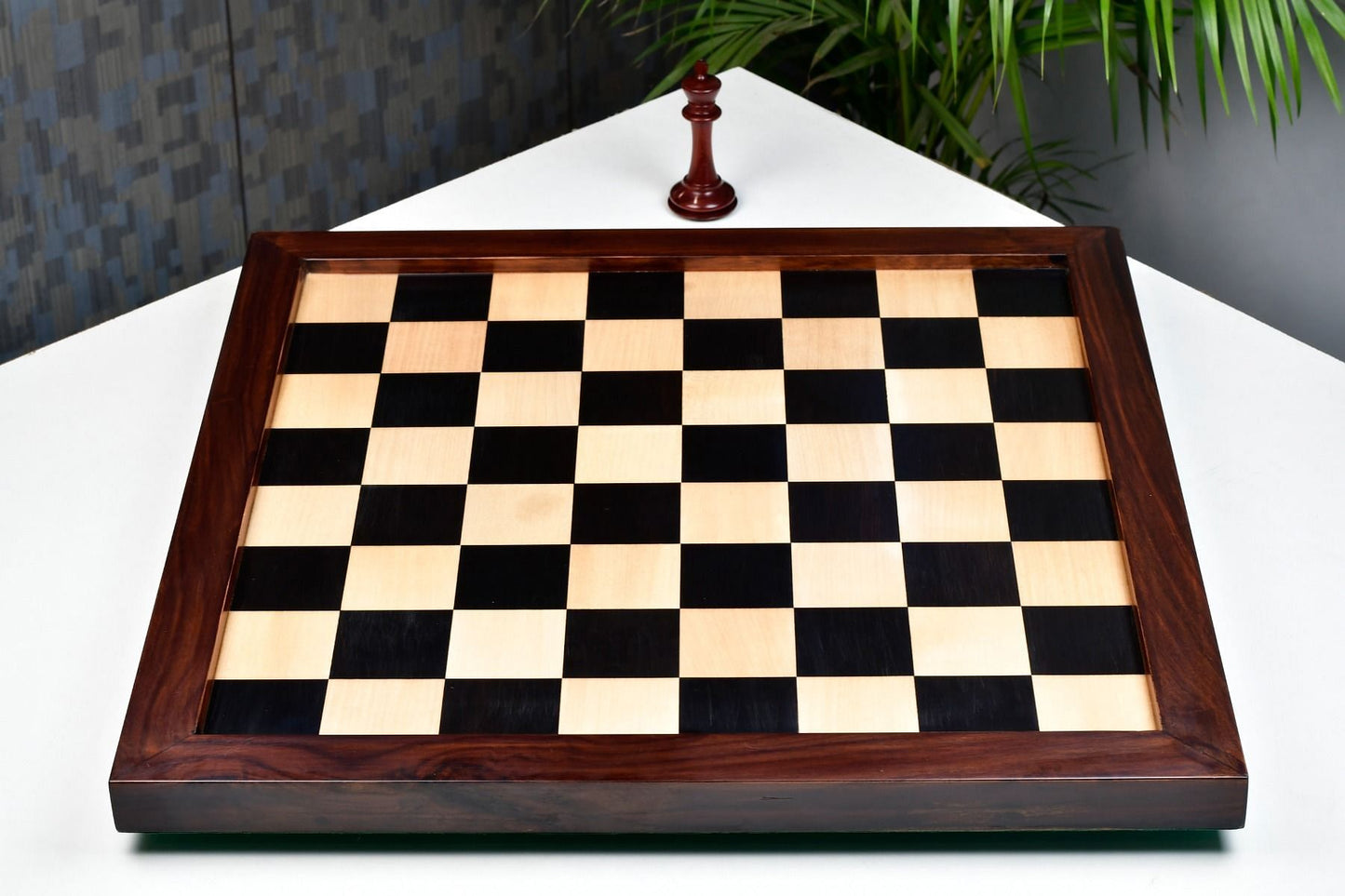 Wooden Chess Board in Ebony & Maple with Sheesham Wood Frame 21.8" - 60 mm
