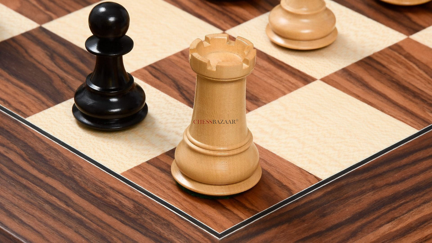 The Modern Staunton Series Chess Pieces in Ebony & Box Wood - 3.75" King