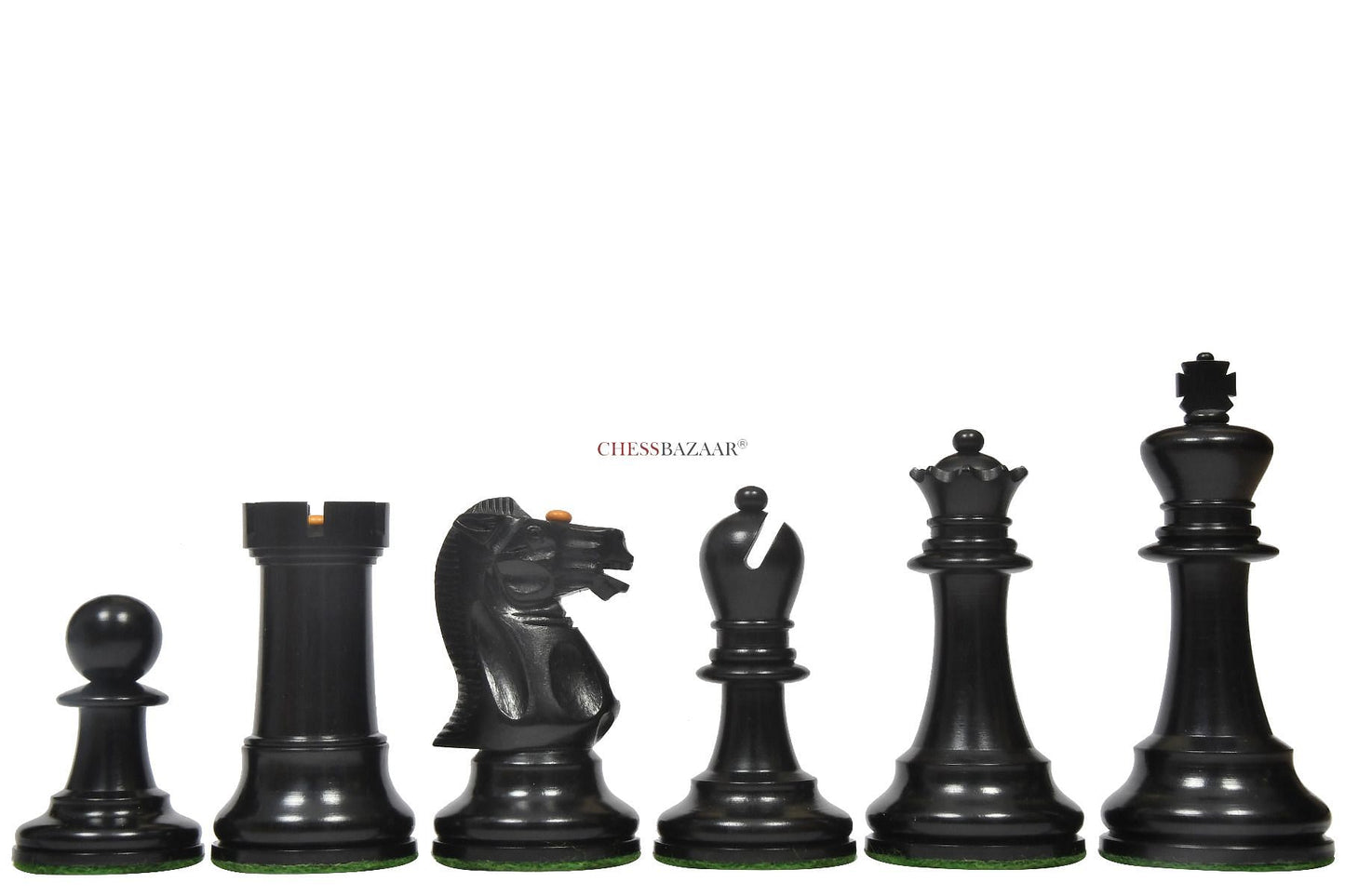 Reproduced Richard Whitty Antique Chess Pieces with King Side Stamping in Ebony / Antiqued Box wood - 3.75" King