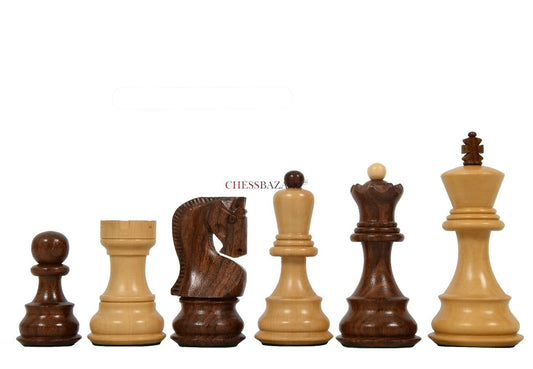 Old 1959 Russian Zagreb Staunton Chess Pieces in Sheesham Wood / Boxwood - 3.8" King