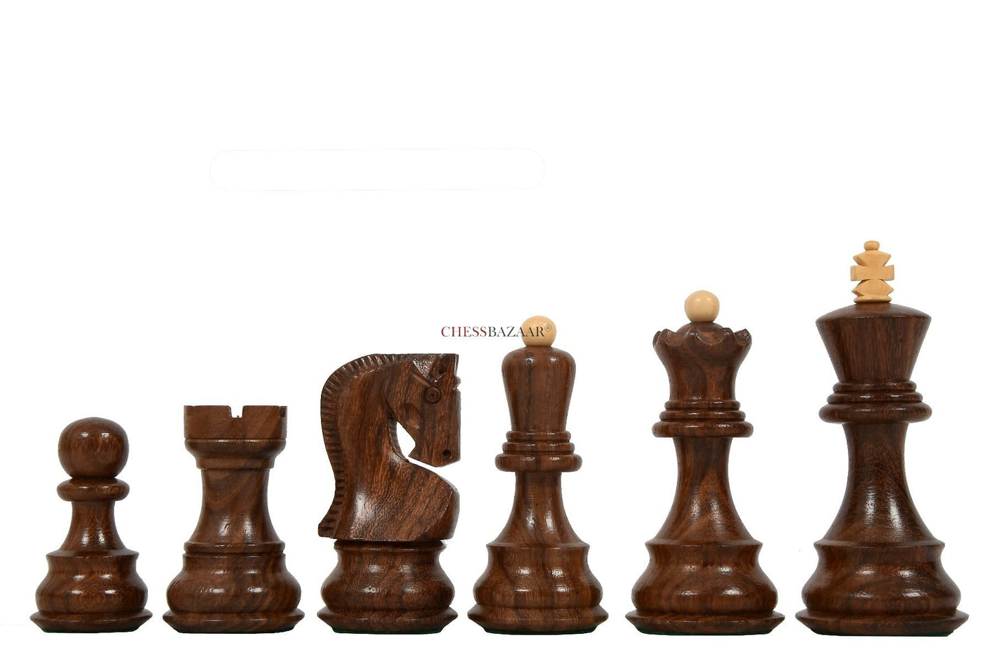 Old 1959 Russian Zagreb Staunton Chess Pieces in Sheesham Wood / Boxwood - 3.8" King