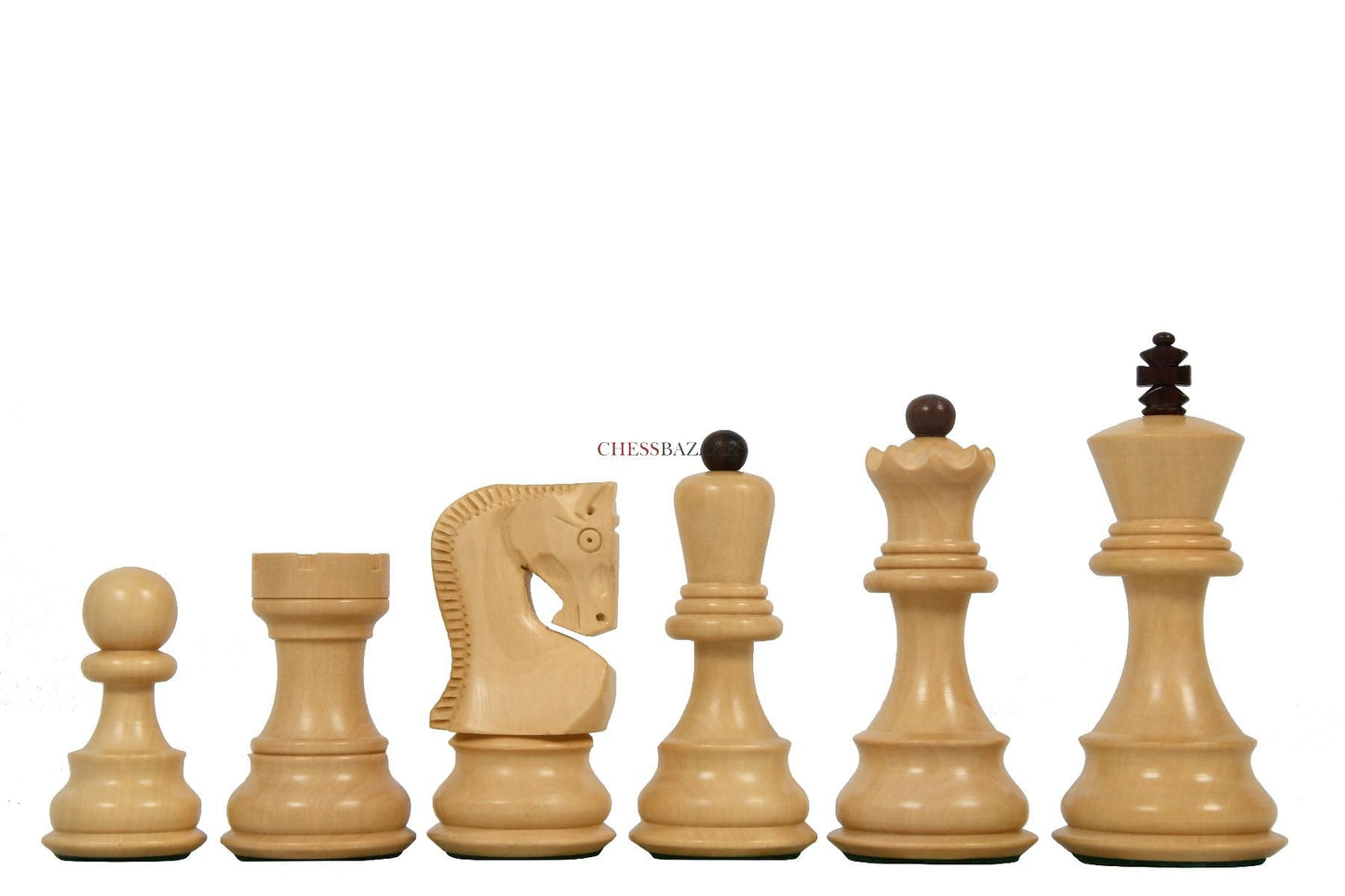 Old 1959 Russian Zagreb Staunton Chess Pieces in Rosewood / Natural Boxwood - 3.8" King