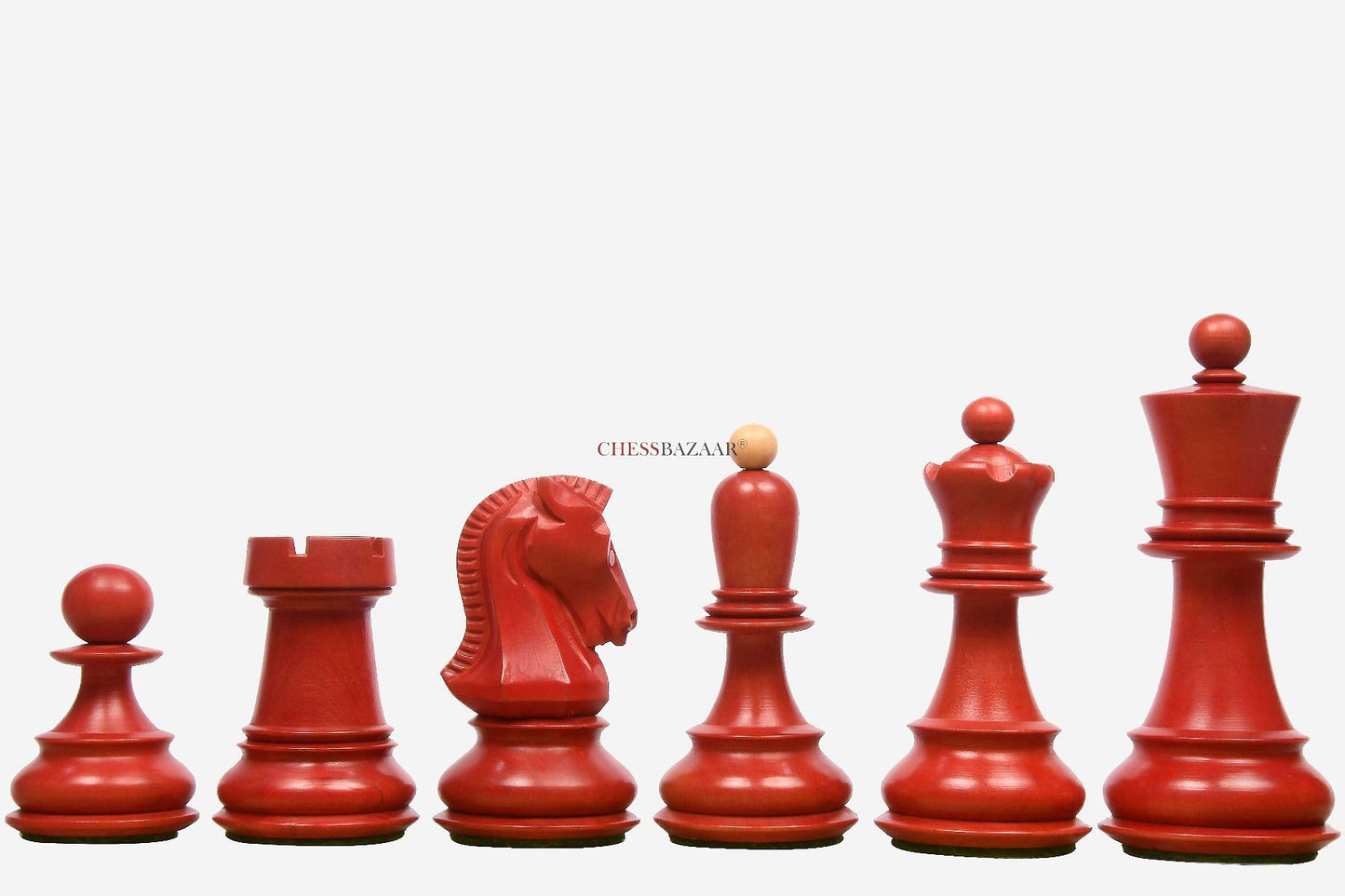 Dark Colored chess pieces made from Stained Crimson Boxwood of Dubrovnik series