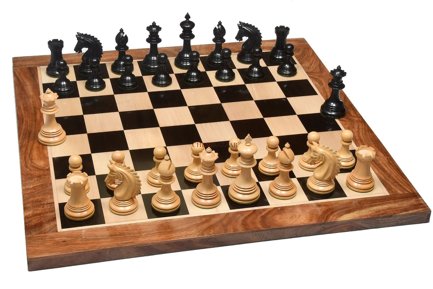 Brown Leatherette Chess Set Storage Box Coffer with Double Tray Fixed Slots for 4.2" - 4.8" Pieces