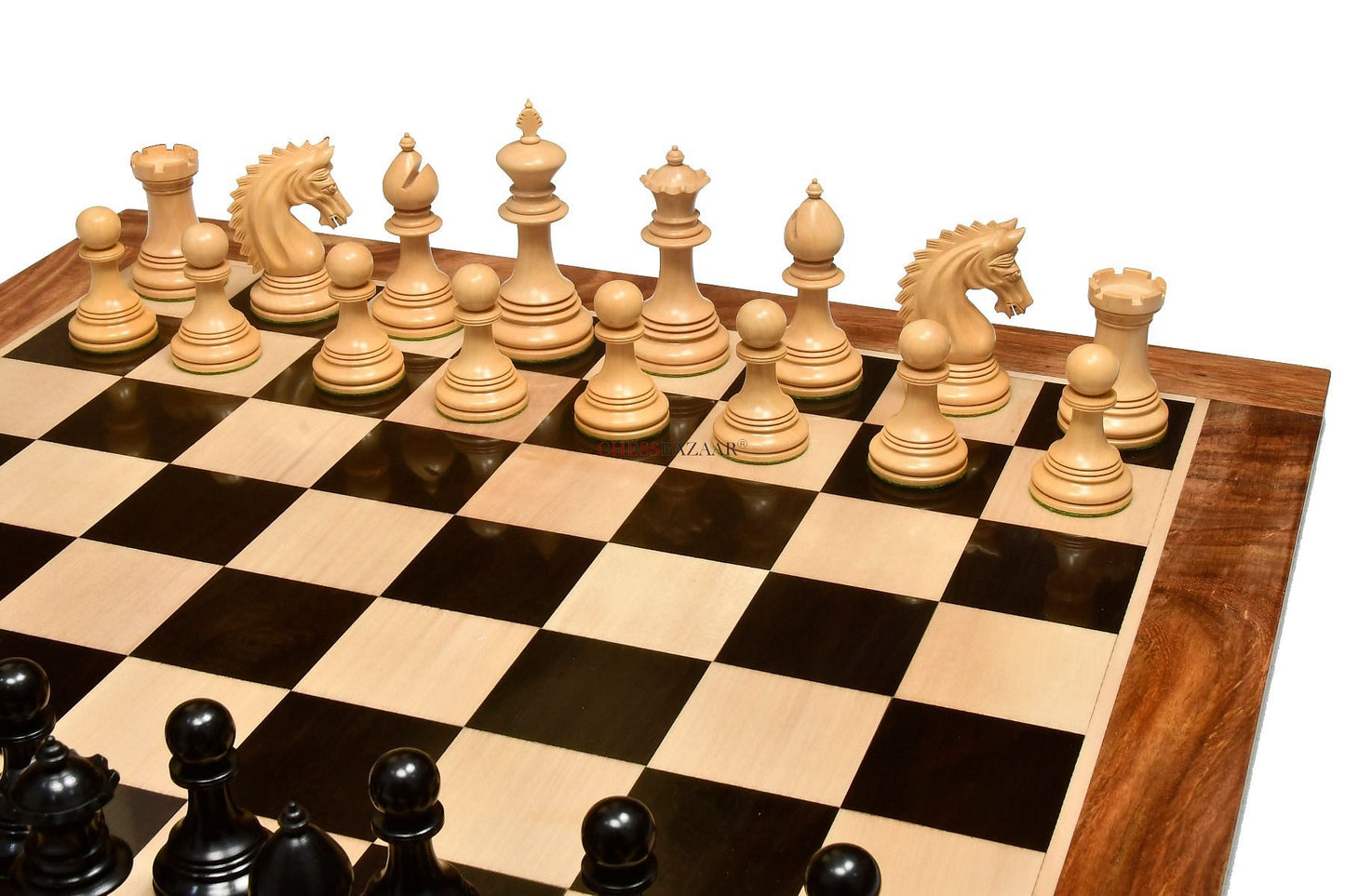 Brown Leatherette Chess Set Storage Box Coffer with Double Tray Fixed Slots for 4.2" - 4.8" Pieces