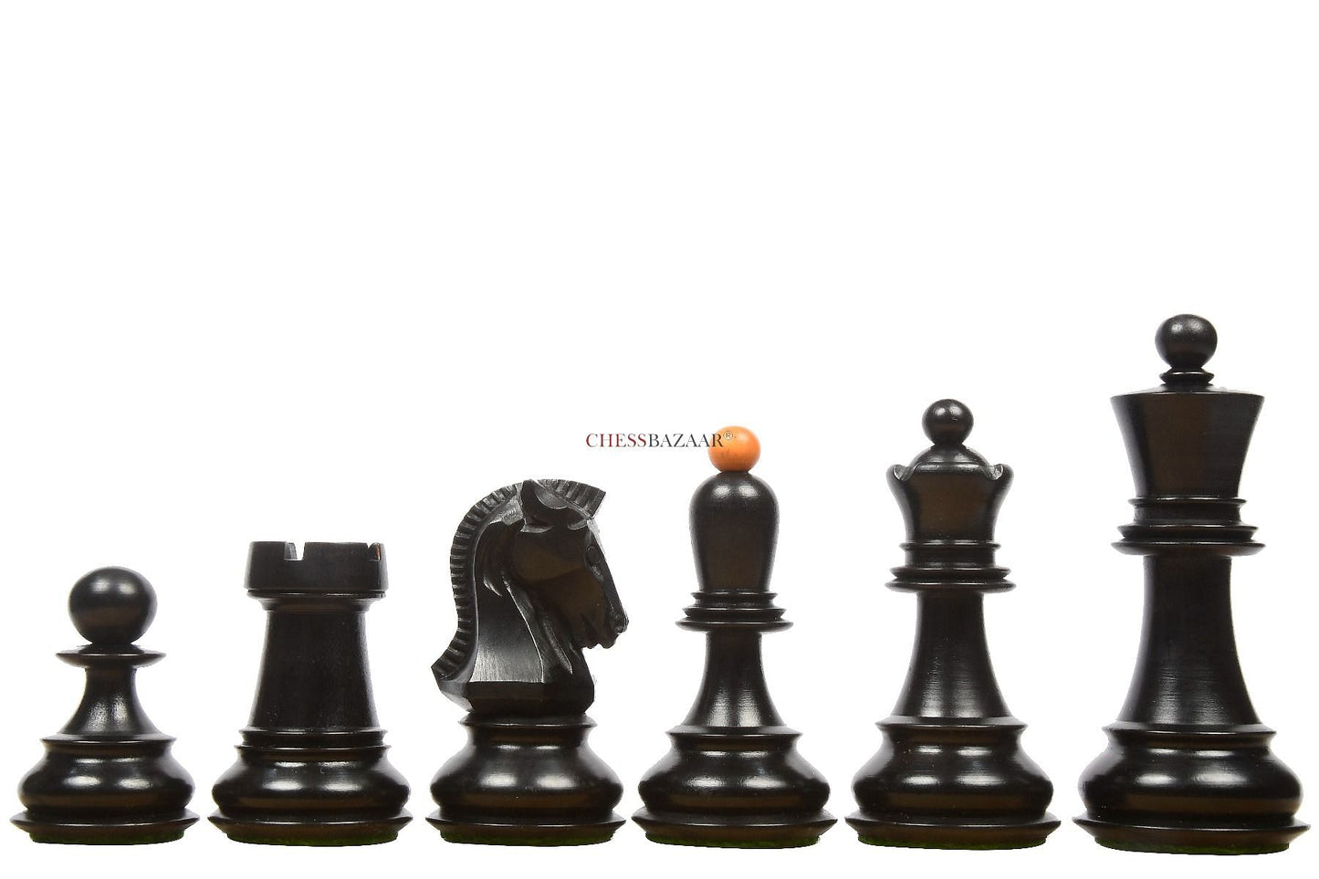 Dark color Dubrovnik chessmen with 3.7 inch King