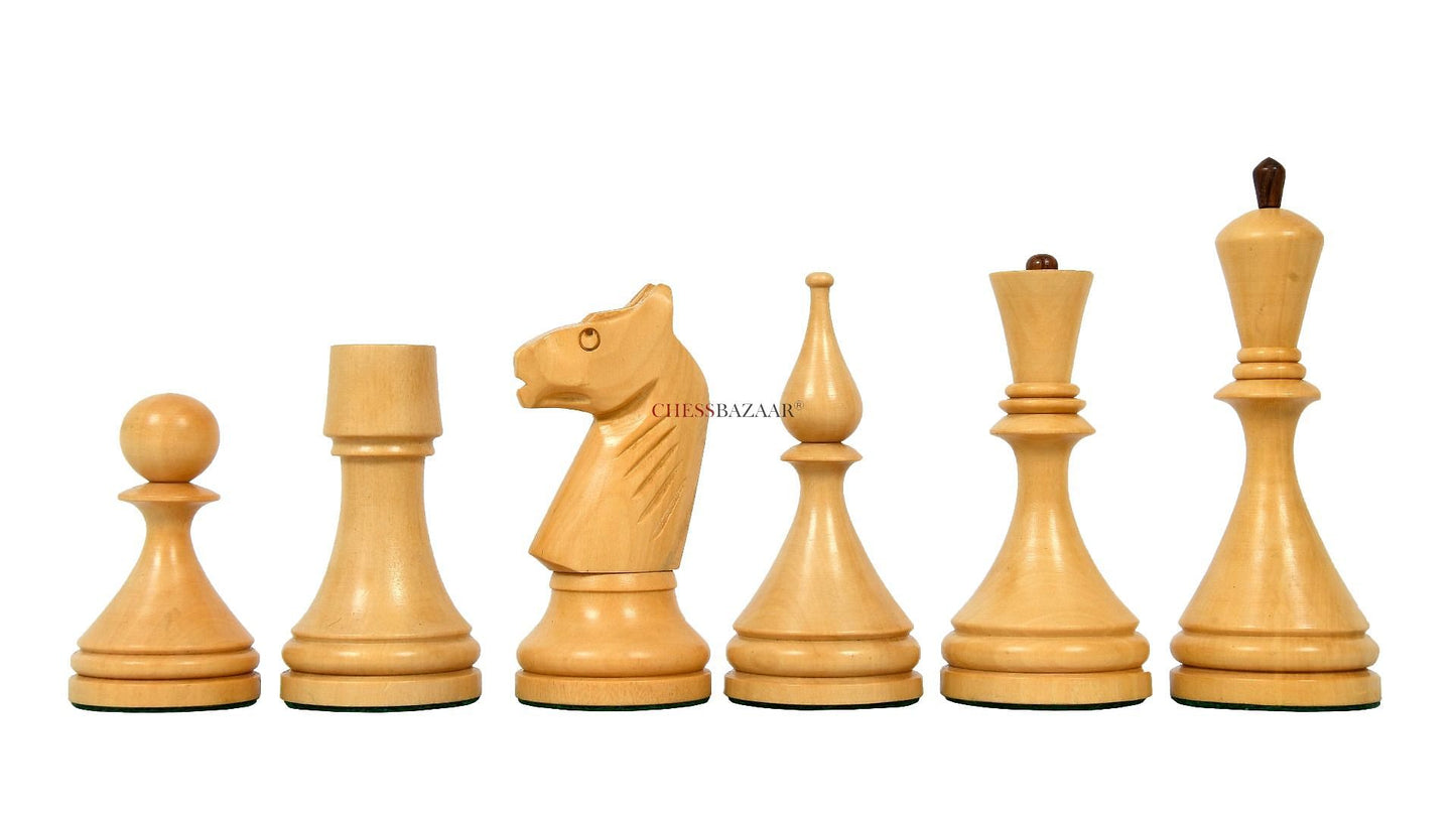 Reproduced 1961 Soviet Championship Baku Chess Pieces in Sheesham / Box wood - 4" King