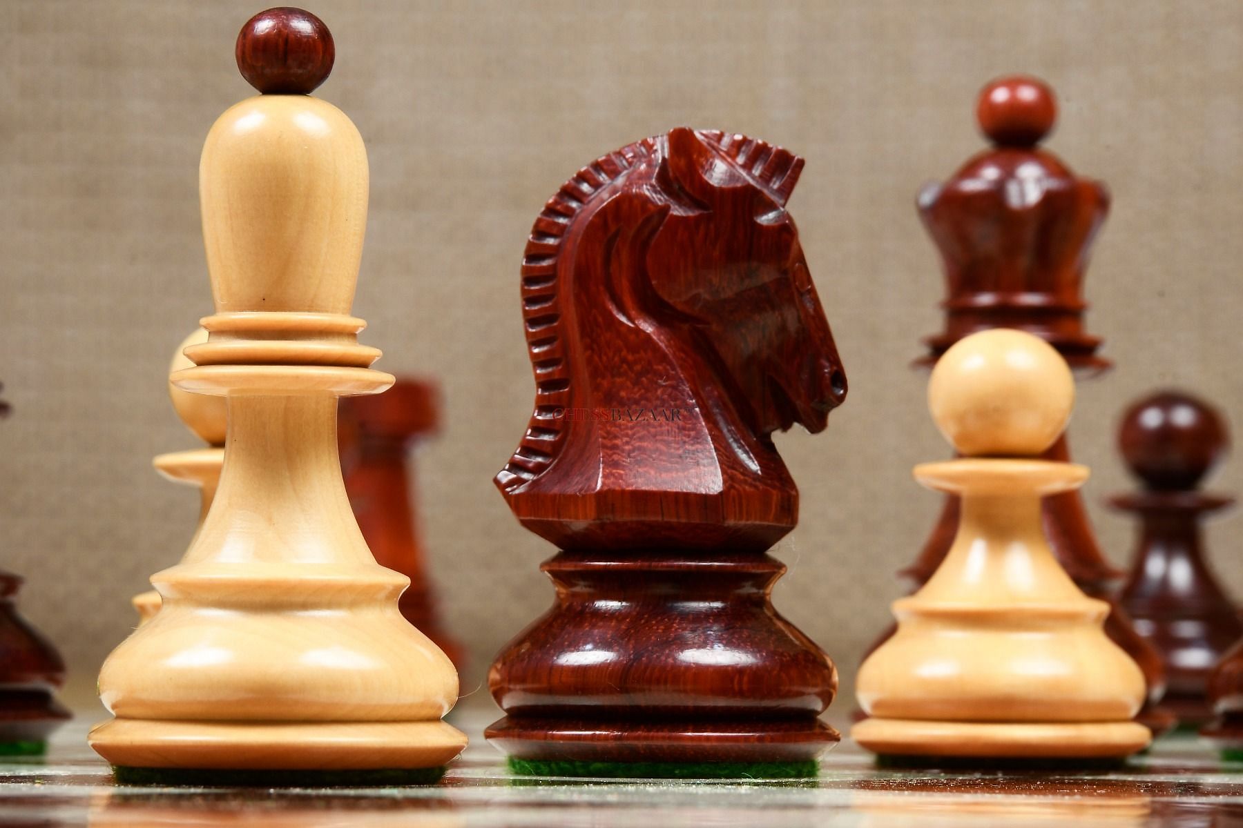 Close look of Bobby Fischer favorite chessmen