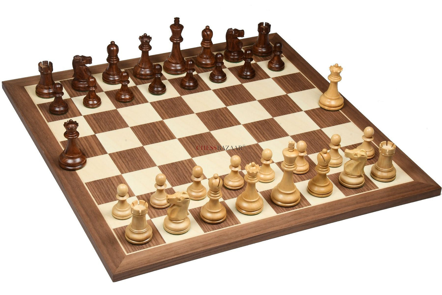 1972 Reproduced Fischer-Spassky Staunton Pattern Chess Pieces V2.0 in Sheesham Wood & Boxwood - 3.75" King