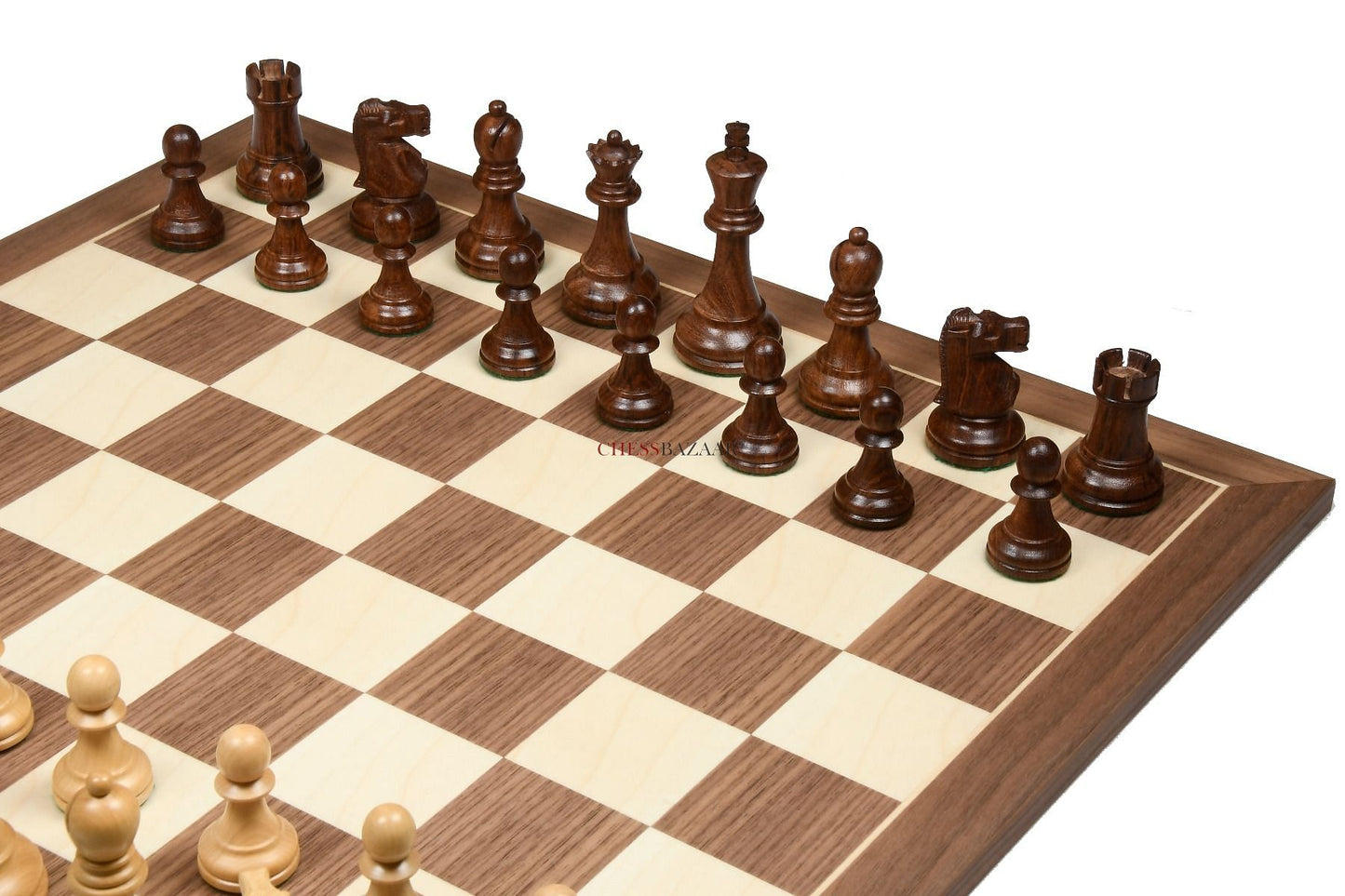 1972 Reproduced Fischer-Spassky Staunton Pattern Chess Pieces V2.0 in Sheesham Wood & Boxwood - 3.75" King