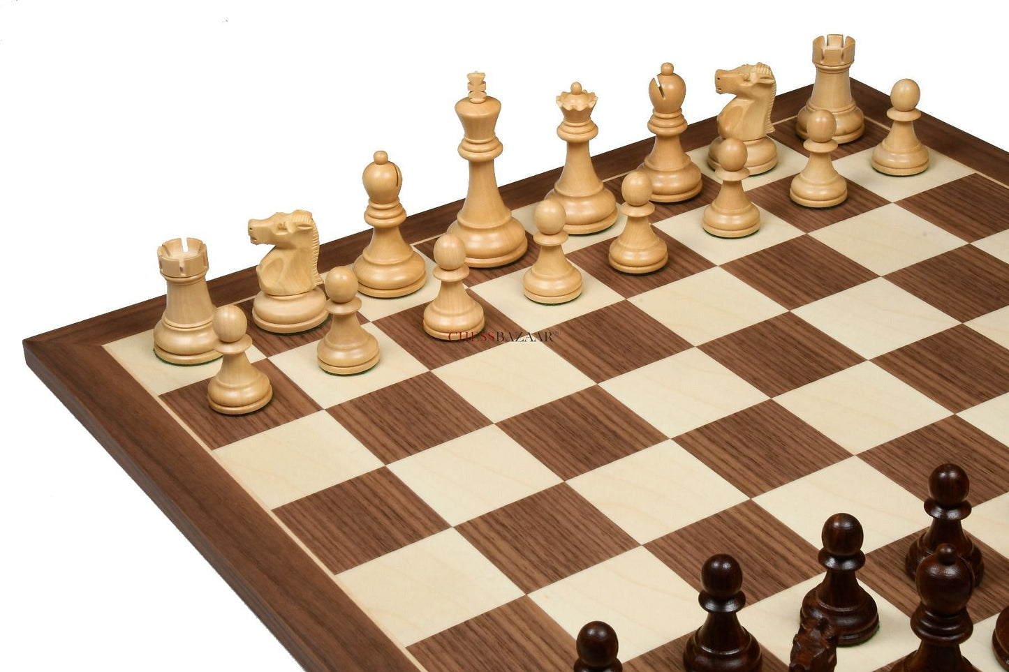 1972 Reproduced Fischer-Spassky Staunton Pattern Chess Pieces V2.0 in Sheesham Wood & Boxwood - 3.75" King