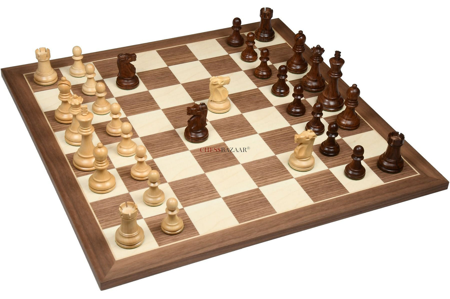 1972 Reproduced Fischer-Spassky Staunton Pattern Chess Pieces V2.0 in Sheesham Wood & Boxwood - 3.75" King