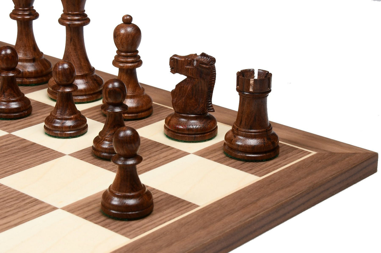 1972 Reproduced Fischer-Spassky Staunton Pattern Chess Pieces V2.0 in Sheesham Wood & Boxwood - 3.75" King