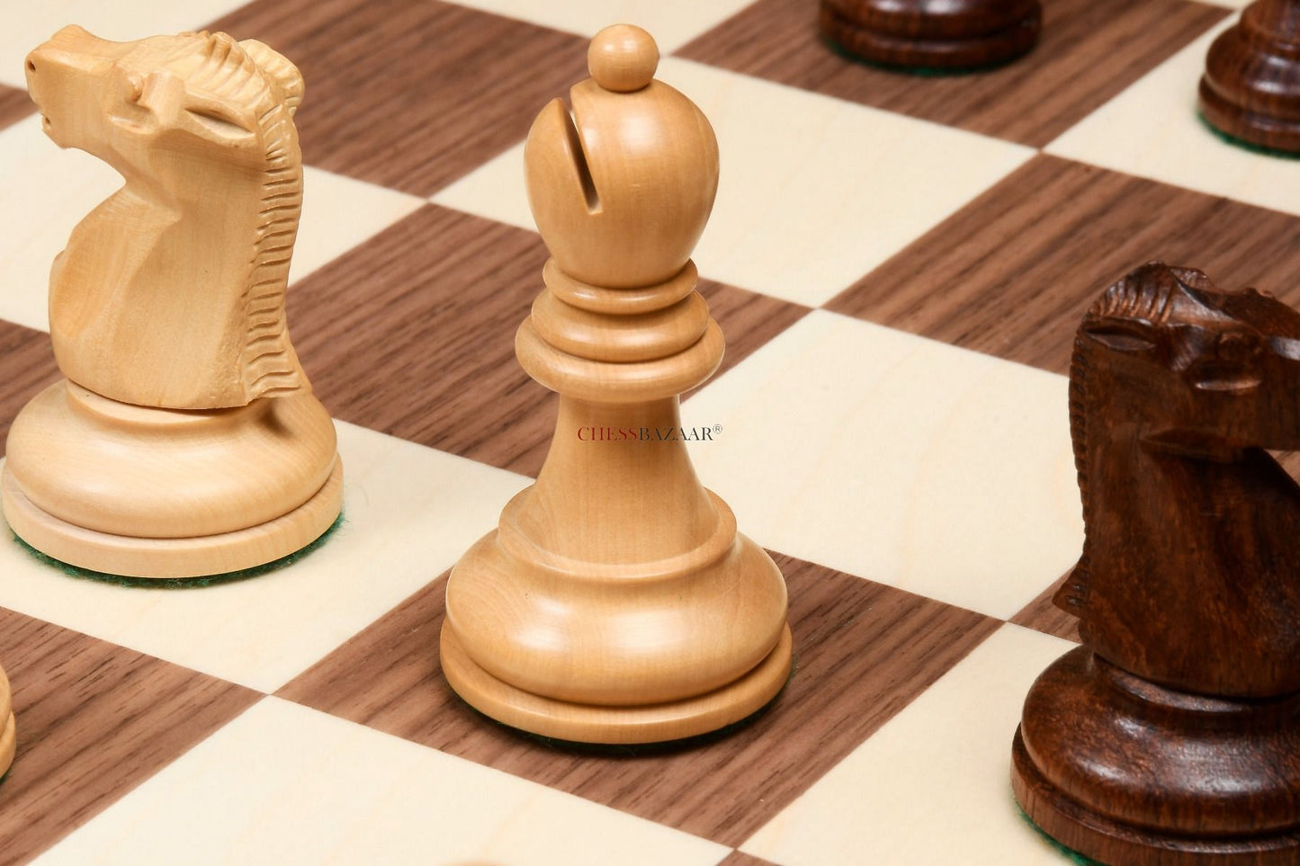 1972 Reproduced Fischer-Spassky Staunton Pattern Chess Pieces V2.0 in Sheesham Wood & Boxwood - 3.75" King
