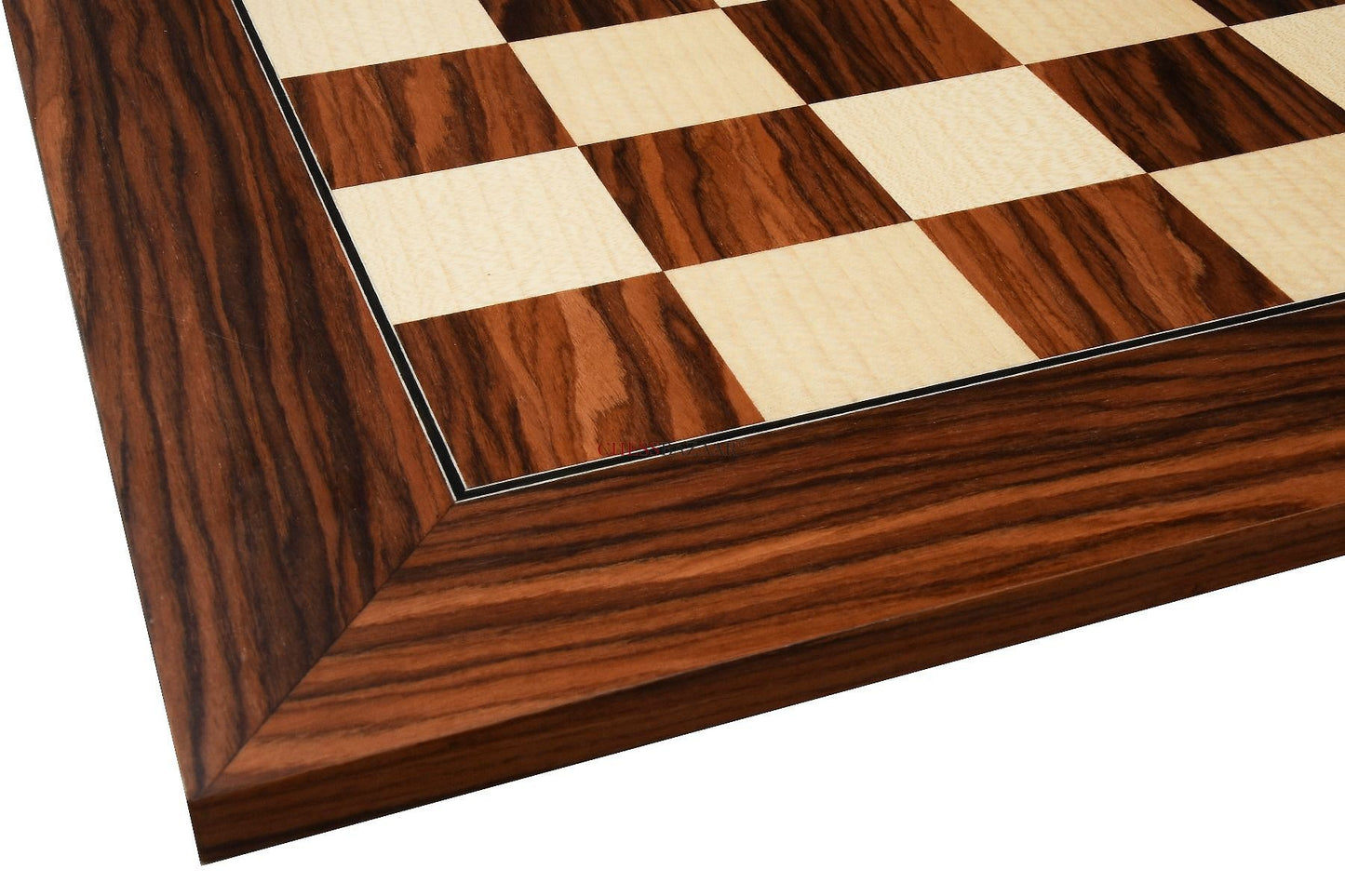 Wooden Deluxe Santos Palisander pr & Sycamore with Matte Finish Chess Board 22" - 55 mm