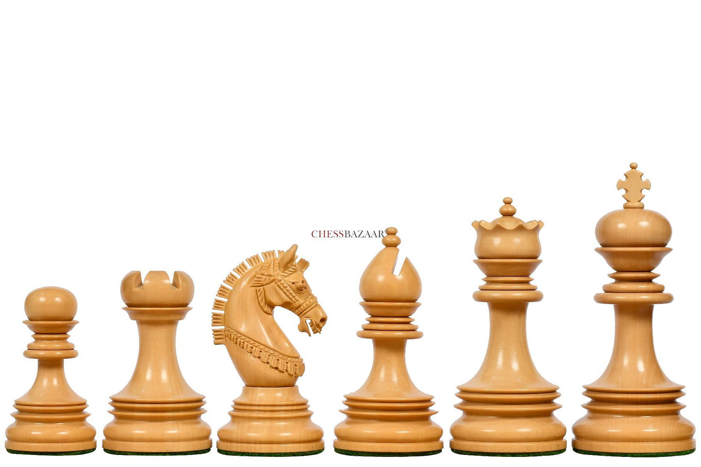 The Indian Chetak II Customized Lead Weighted Staunton Wood Chess Pieces in Ebony Wood / Box Wood - 4.3" King extra Queens