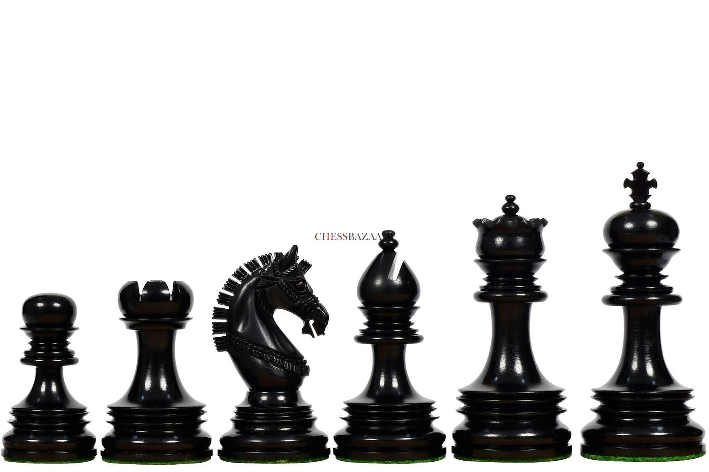 The Indian Chetak II Customized Lead Weighted Staunton Wood Chess Pieces in Ebony Wood / Box Wood - 4.3" King extra Queens