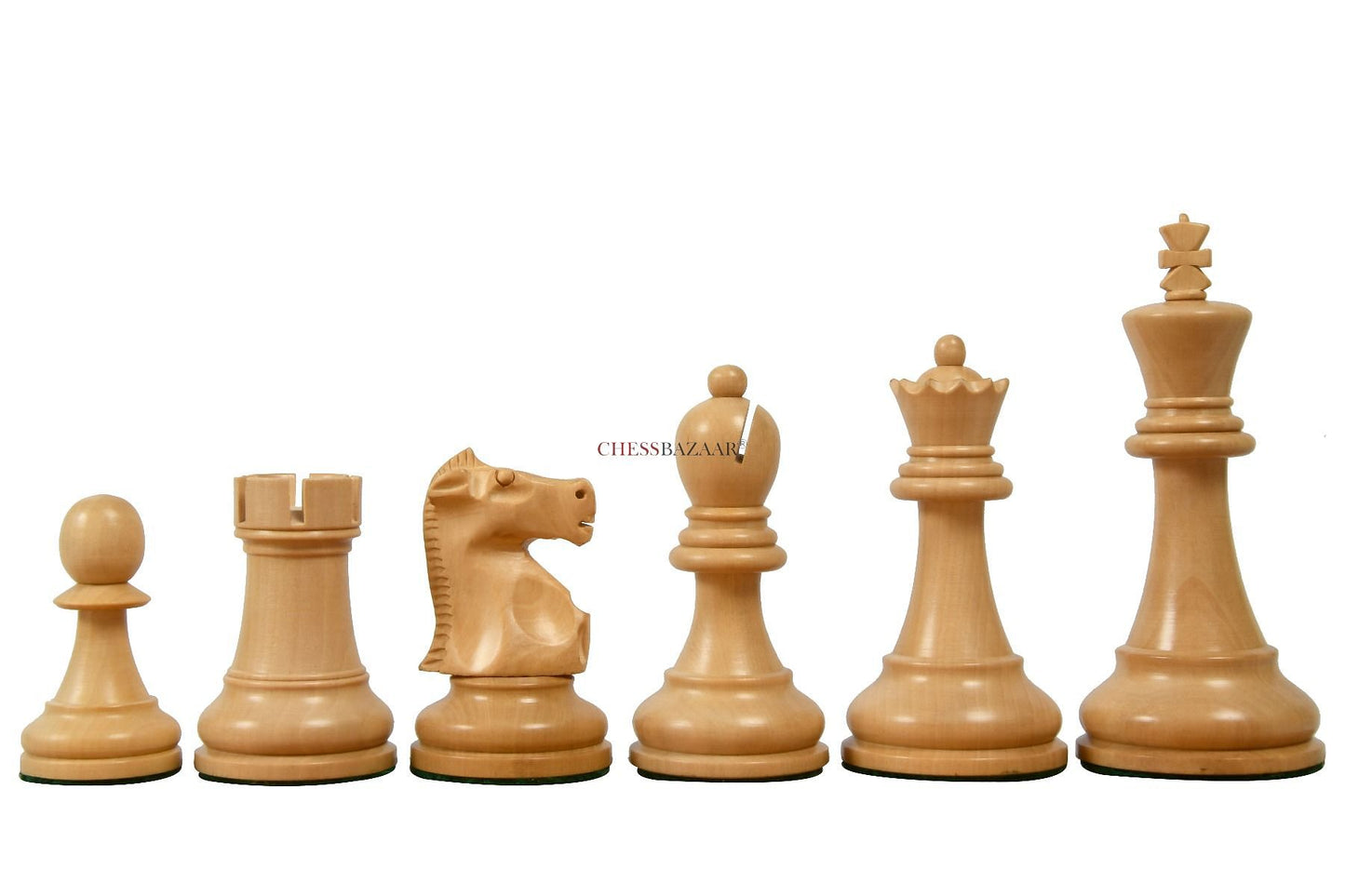 1972 Reproduced Fischer-Spassky Staunton Pattern Chess Pieces V2.0 in Ebonized Boxwood & Natural Boxwood - 3.7" King