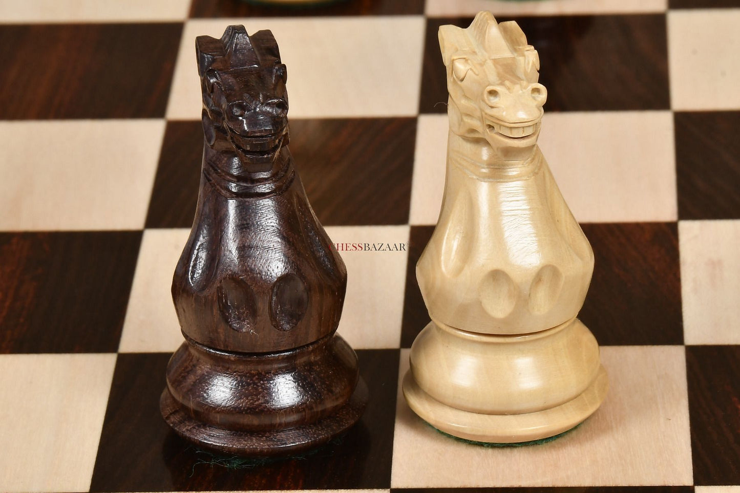 Desert Gold Staunton Series Wooden Chess Pieces in Rosewood & Box Wood - 4.0" King